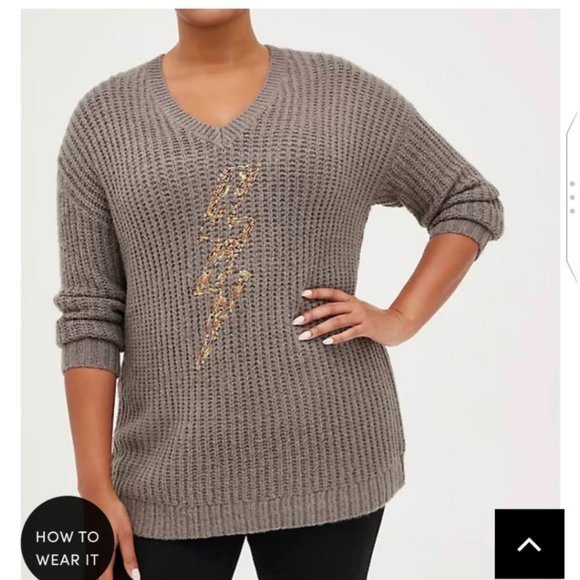 Torrid Chunky Pullover Tunic Sweater Size 3 - Picture 2 of 5